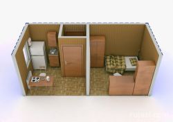 Металлическая бытовка Элит-023 размер 2,3х6,0х2,75 - 0