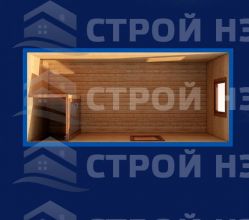 Металлическая бытовка БКп-011 2,5х6,0 (тамб + доп окно) Мдф/Пвх - 2