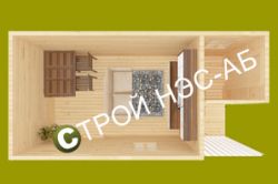 Бытовка-хозблок-014 с дровником размер 6,0х3,0 - 0