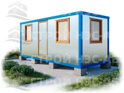 Металлическая бытовка БКл-027 2,5х7,0 (расп. +доп. окно) ЛДСП - 0