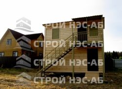 Лестница с площадкой, поручнями, козырьком -018 - 1