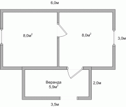 Садово-дачный домик СД "Азазель" 3,0х6,0+веранда - 0
