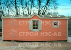 Бытовка дачная деревянная-021 размер 2,3х6,8 (с увеличенным коньком)  - 0