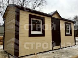 Бытовка дачная деревянная-016 размер 2,3х6,0 (с увеличенным коньком)  - 1