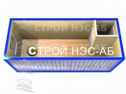 Металлическая бытовка БКл-033 2,5х8,0 (тамб. № 2,3) ЛДСП - 2