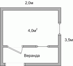 Хозблок для дачи-064 "Онежский" 2,0х3,5 - 1