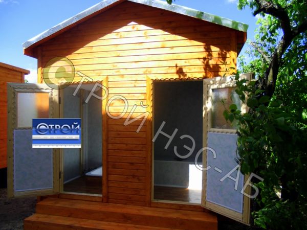 Хозблок для дачи-002 с душем и туалетом "ДУО" 1,5х3,0 (эконом)