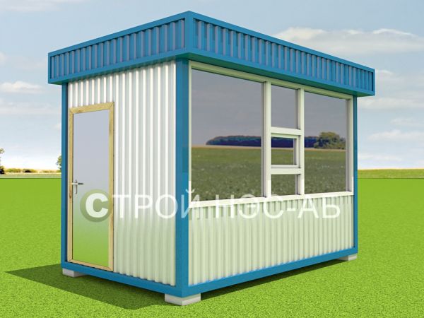 Блок-контейнер Киоск БК-001 размер 4,0х2,5 (профлист)