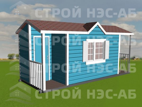 Бытовка дачная деревянная-019 размер 2,3х7,0 (с увеличенным коньком) 