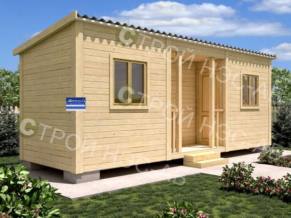 Бытовка-хозблок-021 с крыльцом размер 2,3х6,8