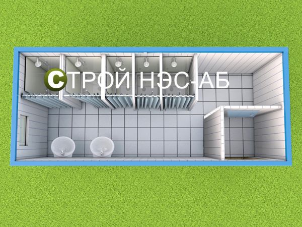 Санитарный блок-контейнер БКс тип №08  Душевая на 5 мест 