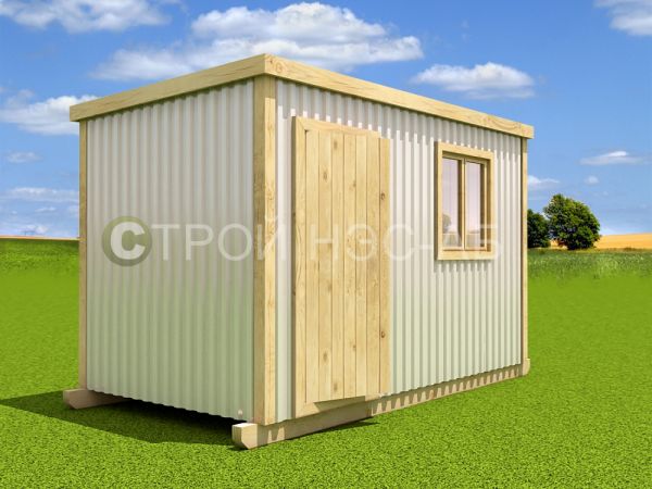 Деревянная строительная бытовка БДЭоМ-001 размер 1,5х1,5 без тамбура