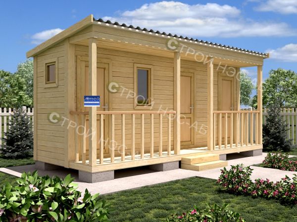 Бытовка-хозблок-019 3 в 1 размер 3,0х7,0