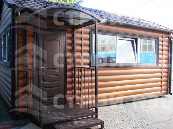 Металлическая бытовка VIP-041 2,5х6,0 +крыльцо