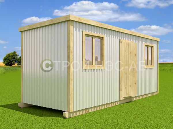 Деревянная строительная бытовка БДЭоМ-009 размер 2,3х6,0  тип распашонка