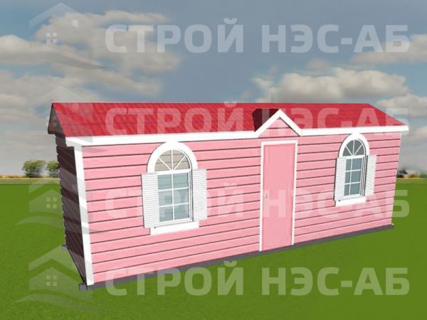 Бытовка дачная деревянная-017 размер 3,0х6,0 (с увеличенным коньком) 