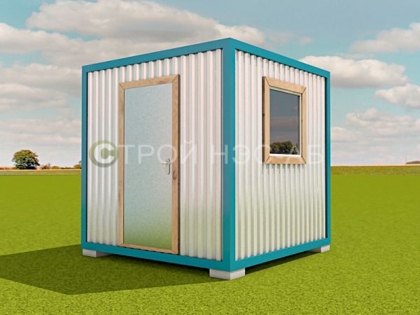 Строительная металлическая бытовка БКЭ-002 размер 2,5х3,0  без тамбура с 1-им окном