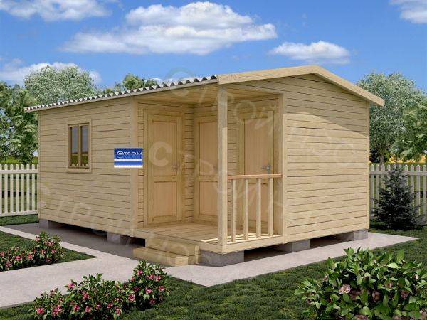 Бытовка-хозблок-015 2 в 1 размер 6.0х4.0