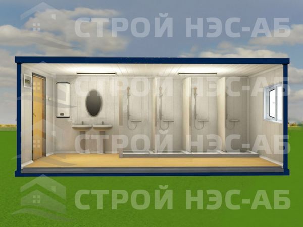 Санитарный блок-контейнер БКс тип №04  Душевая  2,5 х 6,0 элит