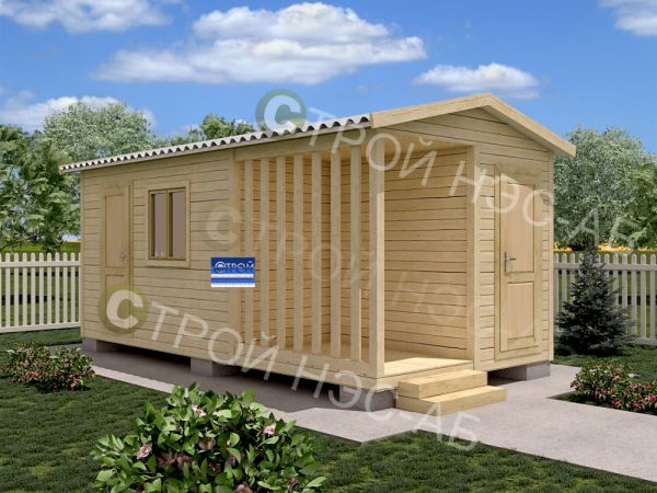 Бытовка-хозблок-014 с дровником размер 6,0х3,0