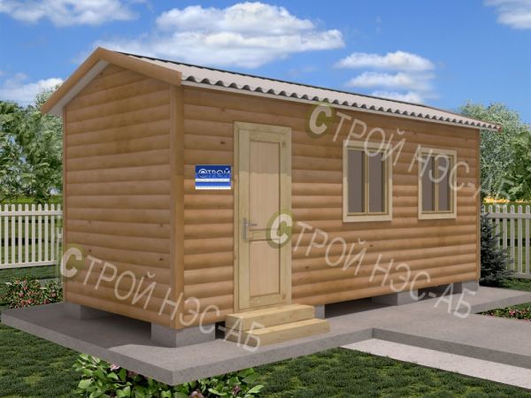 Бытовка-хозблок-018 из бруса (имитации) размер 3,0х5,0