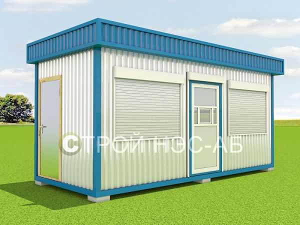 Блок-контейнер Киоск БК-004 размер 6,0х2,5х2,5 (профлист)