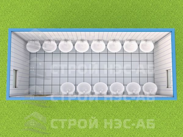 Санитарный блок-контейнер БКс-018 2,5 х 6,0 "Умывальня" 